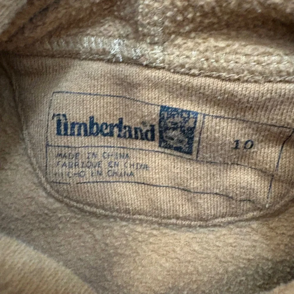 Timberland Hooded Sweatshirt Kids Brown Logo Pullover Boys Girls Size 10
